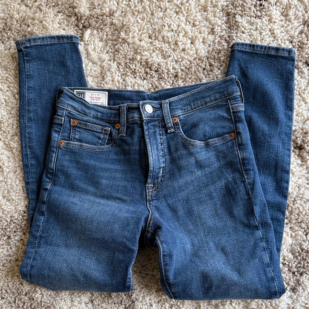 Gap, true skinny high-rise jeans 2P